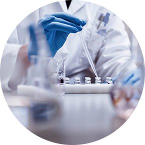 Scientist pipetting samples in a laboratory